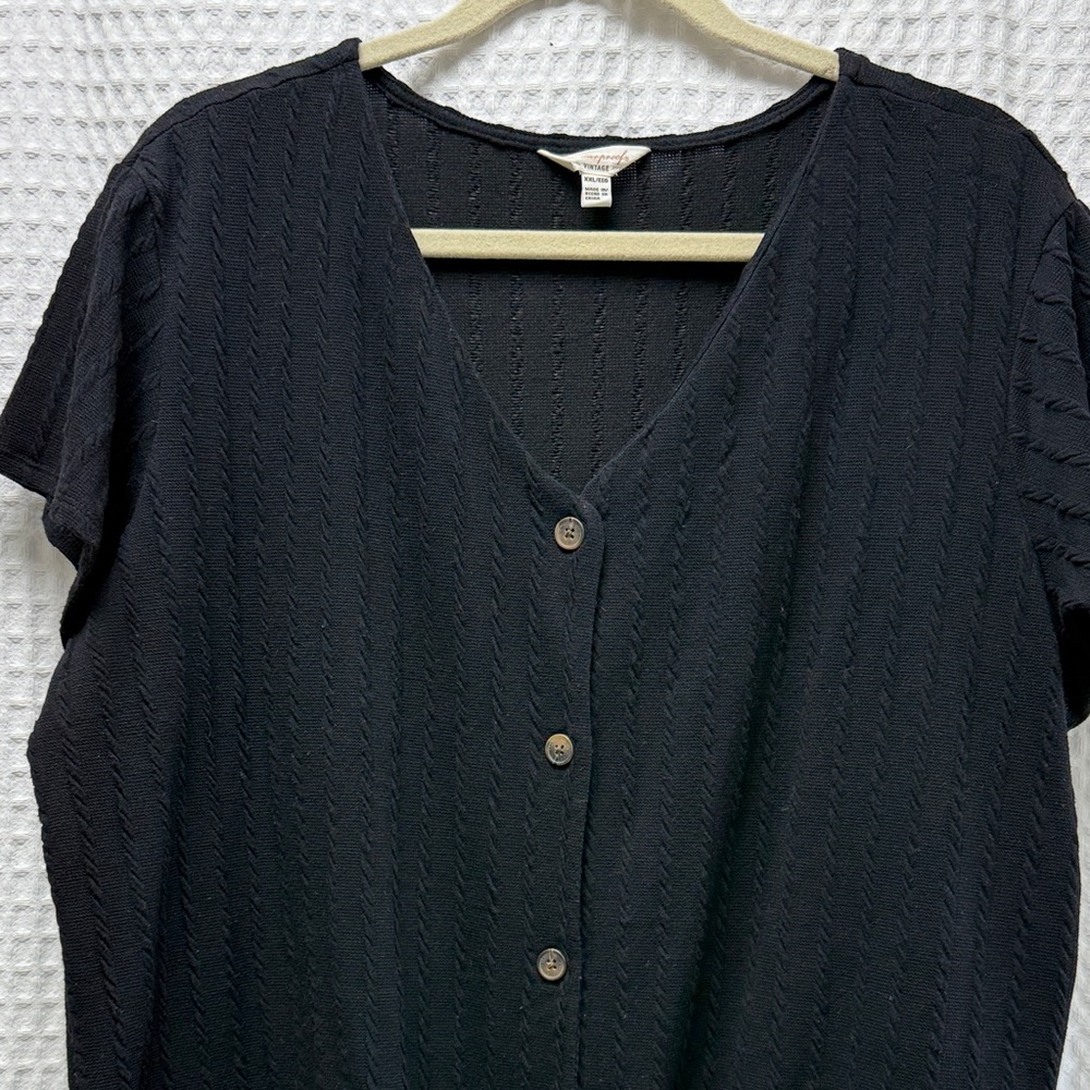 Weatherproof Vintage Black Textured Button-Down Shirt